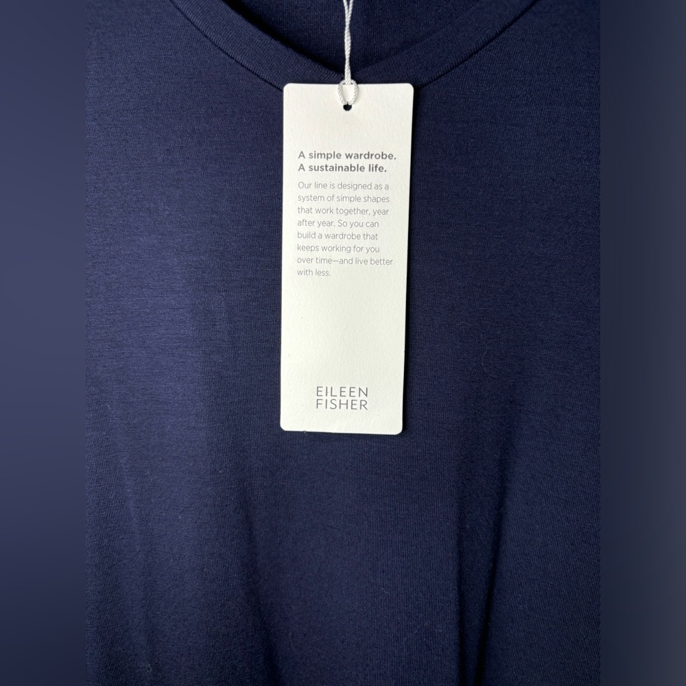 Eileen Fisher Long Sleeve V Neck Midi Dress - NWT - Picture 9 of 12